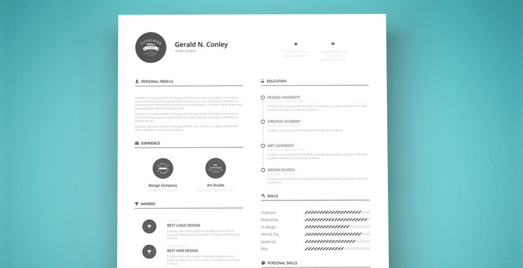 Un template gratuit de CV Illustrator