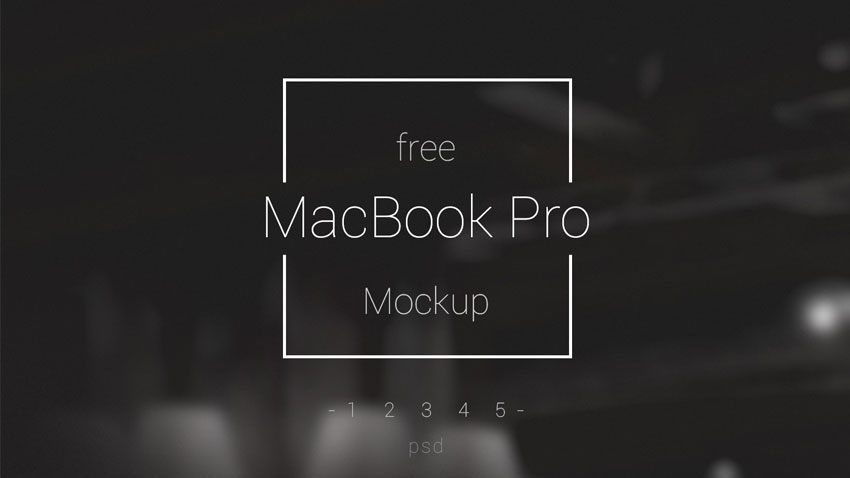 5 mockups macbook pro psd