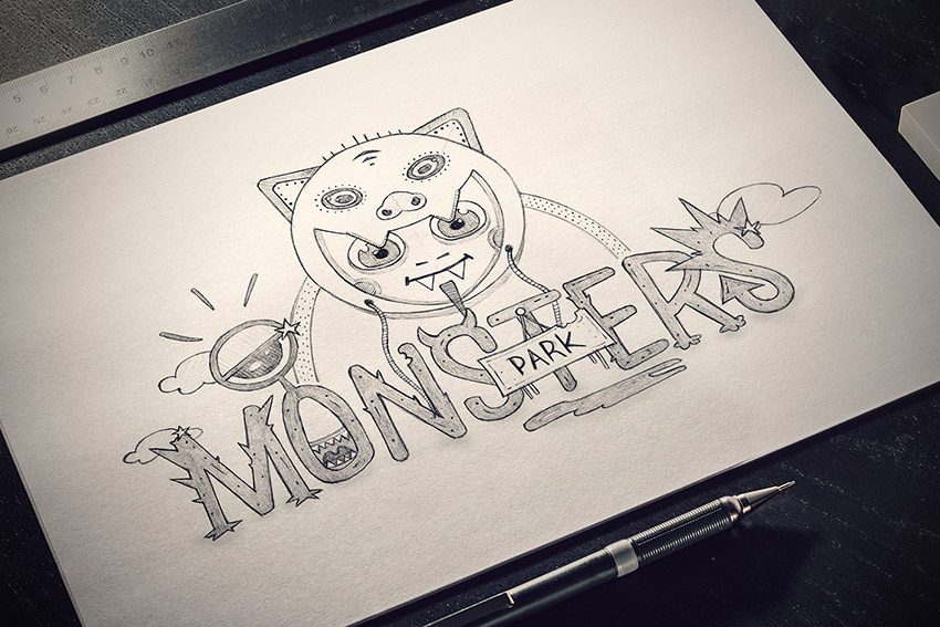 dessin monsters park