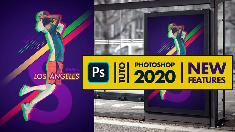 tuto adobe photoshop 2020 nouveautés affiche basketball