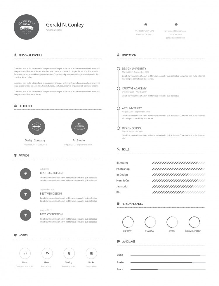 Un template gratuit de CV Illustrator