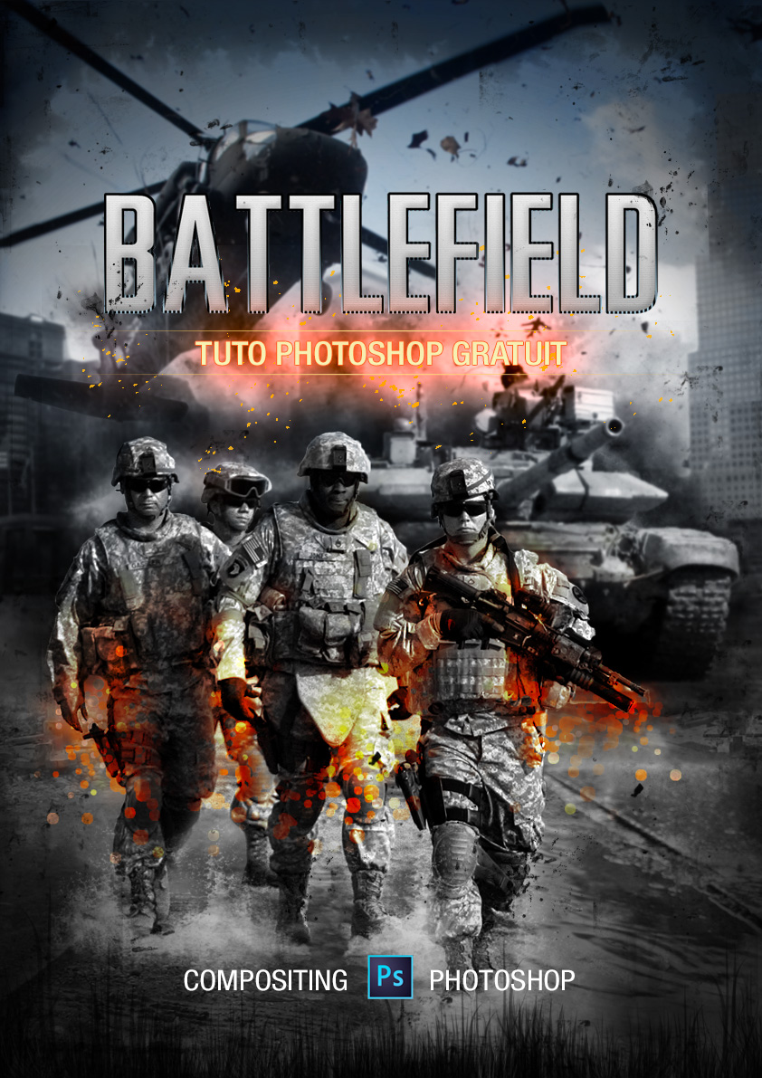 tuto affiche battlefield photoshop