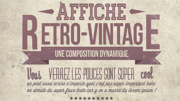 tuto affiche vintage illustrator