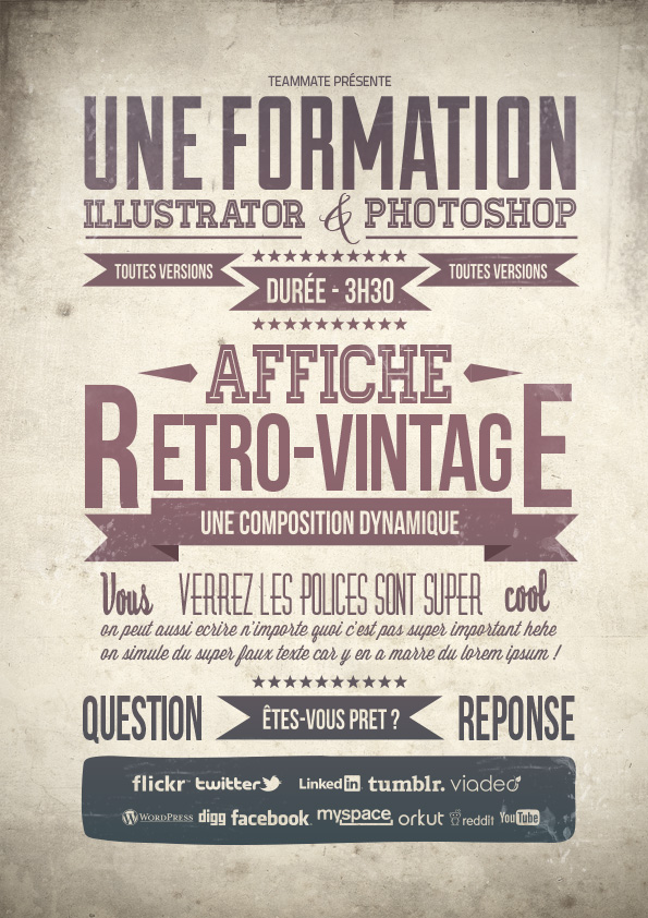 tuto affiche vintage grunge