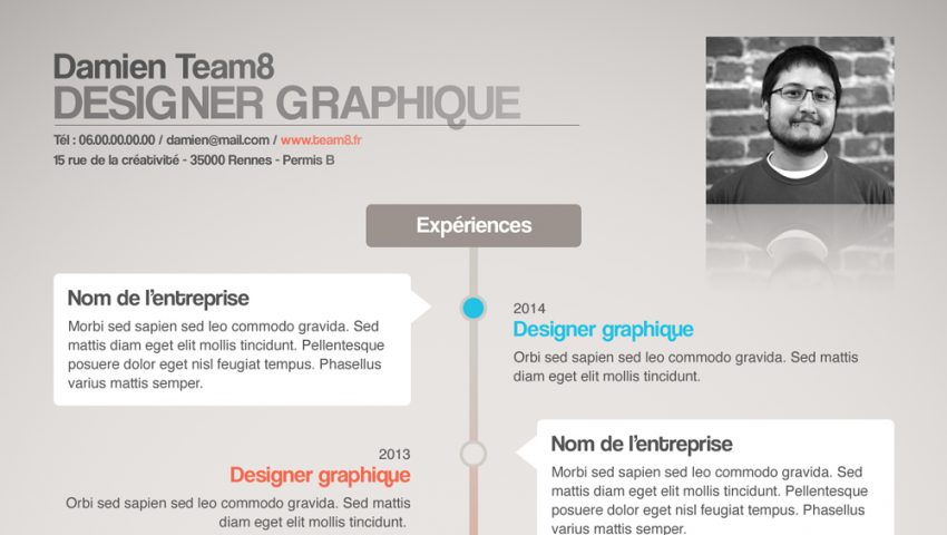 tuto template de CV graphique gratuit avec Photoshop