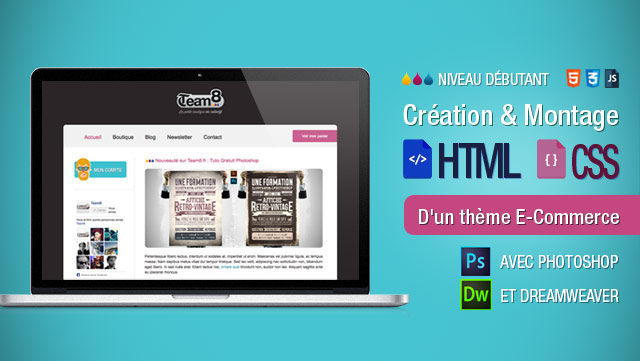 Tutoriel thème e-commerce avec Photoshop et HTML CSS