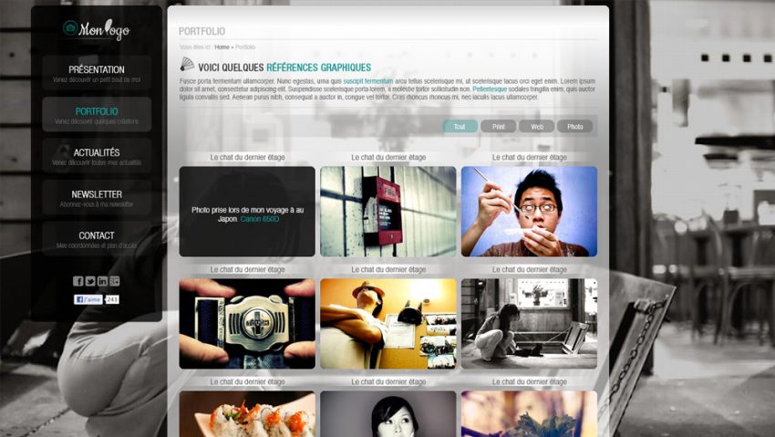 thème wordpress portfolio photoshop