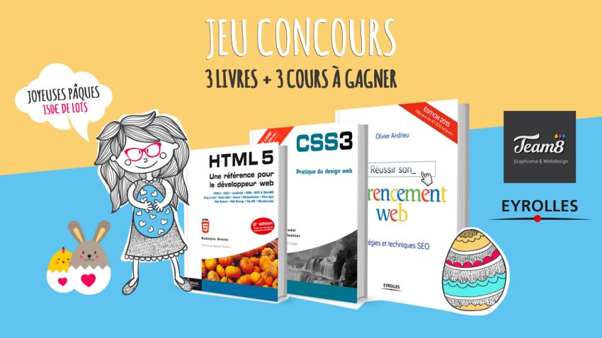 3 livres aux éditions Eyrolles et 3 cours Team8 à gagner