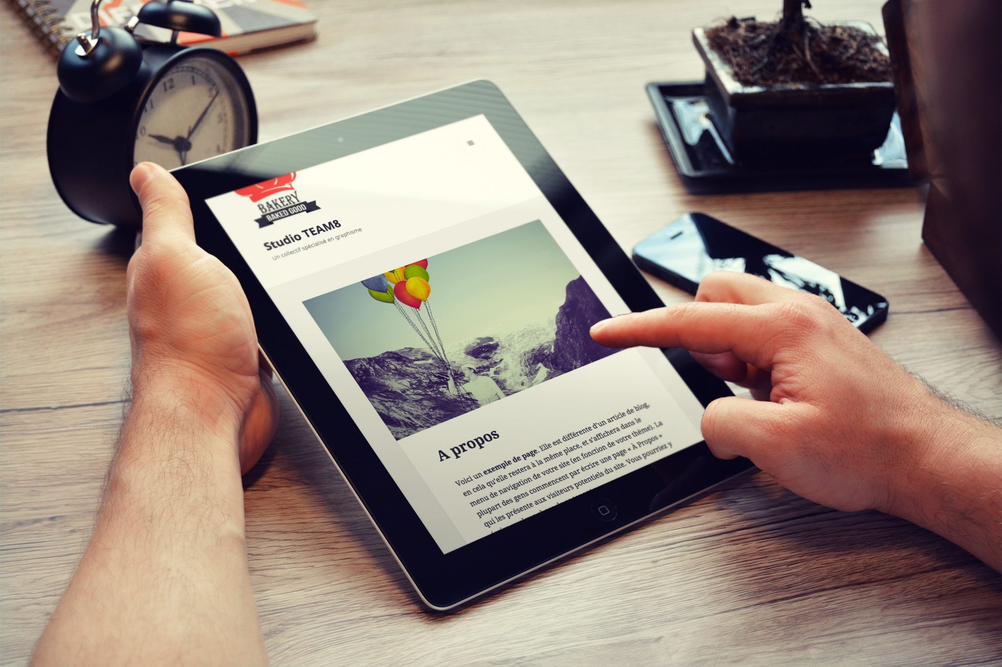 mockup tablette d'un site responsive