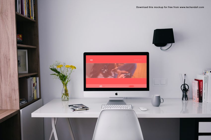 apple family mockup psd imac