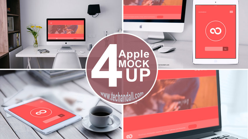 apple family mockup psd