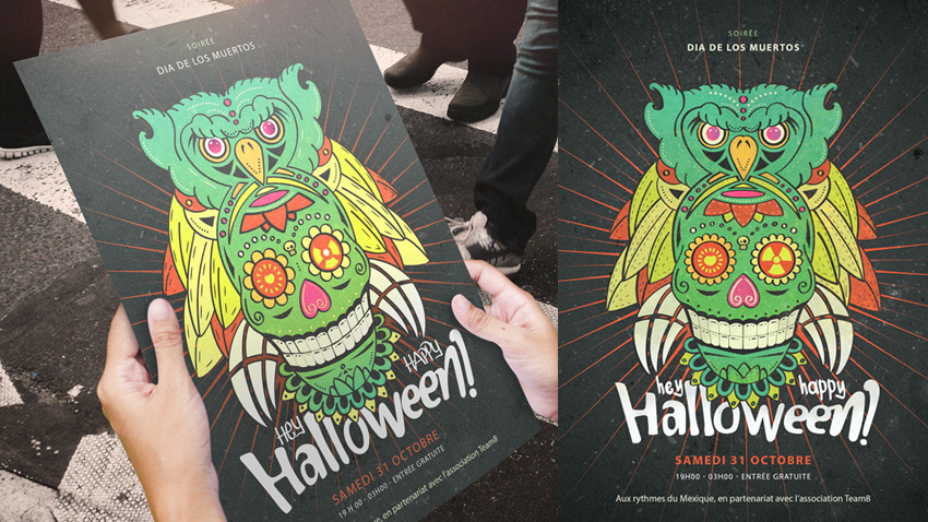 Tuto Illustrator - Affiche dia de los muertos pour halloween