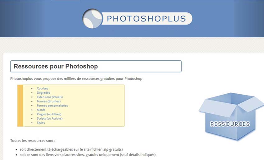 Photoshoplus - Ressources graphiques pour Photoshop