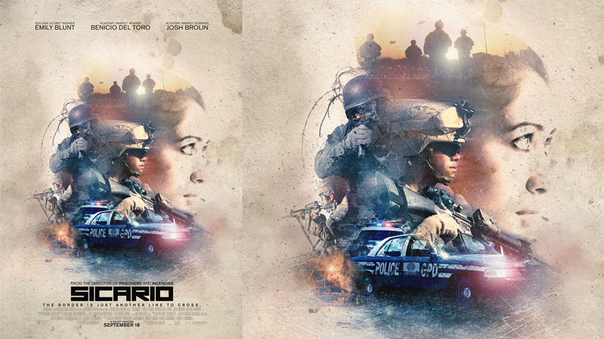 tuto affiche film sicario photoshop