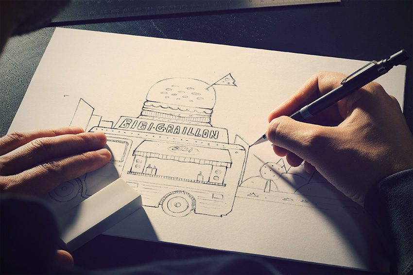 dessin food truck bibi graillon