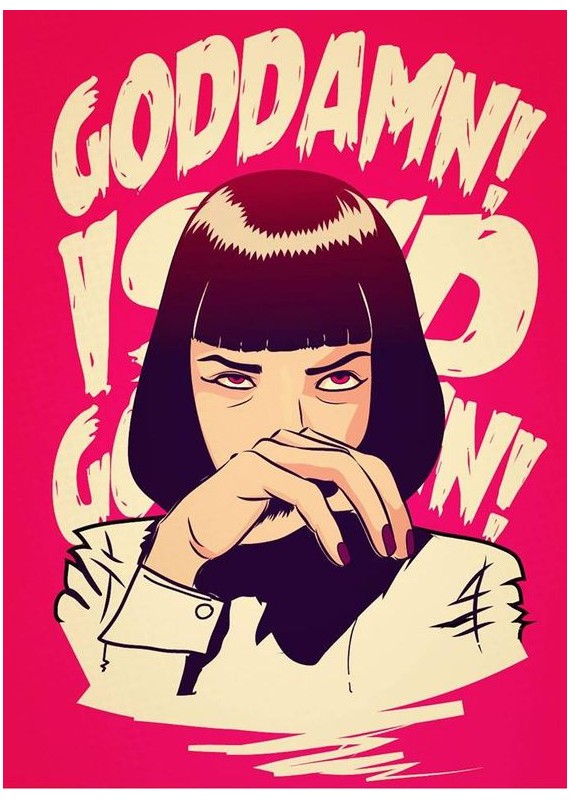 poster goddamn pulp fiction art