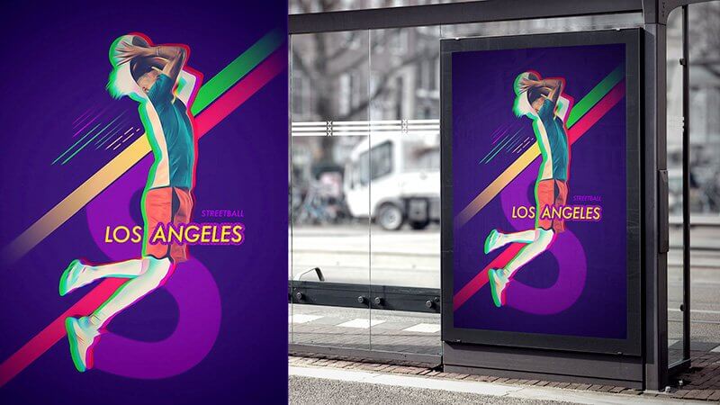 rendu tuto adobe photoshop 2020 basketball affiche