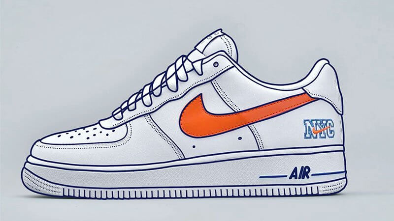 Dessiner les contours de la Nike Air Force 1