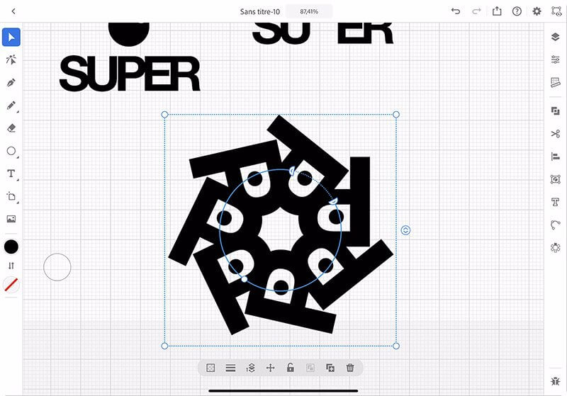 Illustrator iPad, symétrie et répétition radiale