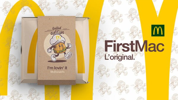 Mockup burger du redesign du logo de mcdonald's