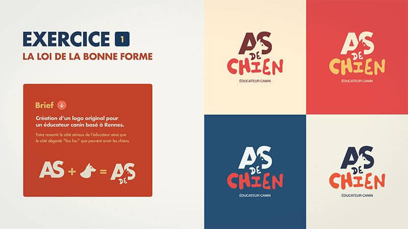 Les formes pour illustrer le logo As De Chien, éducateur canin